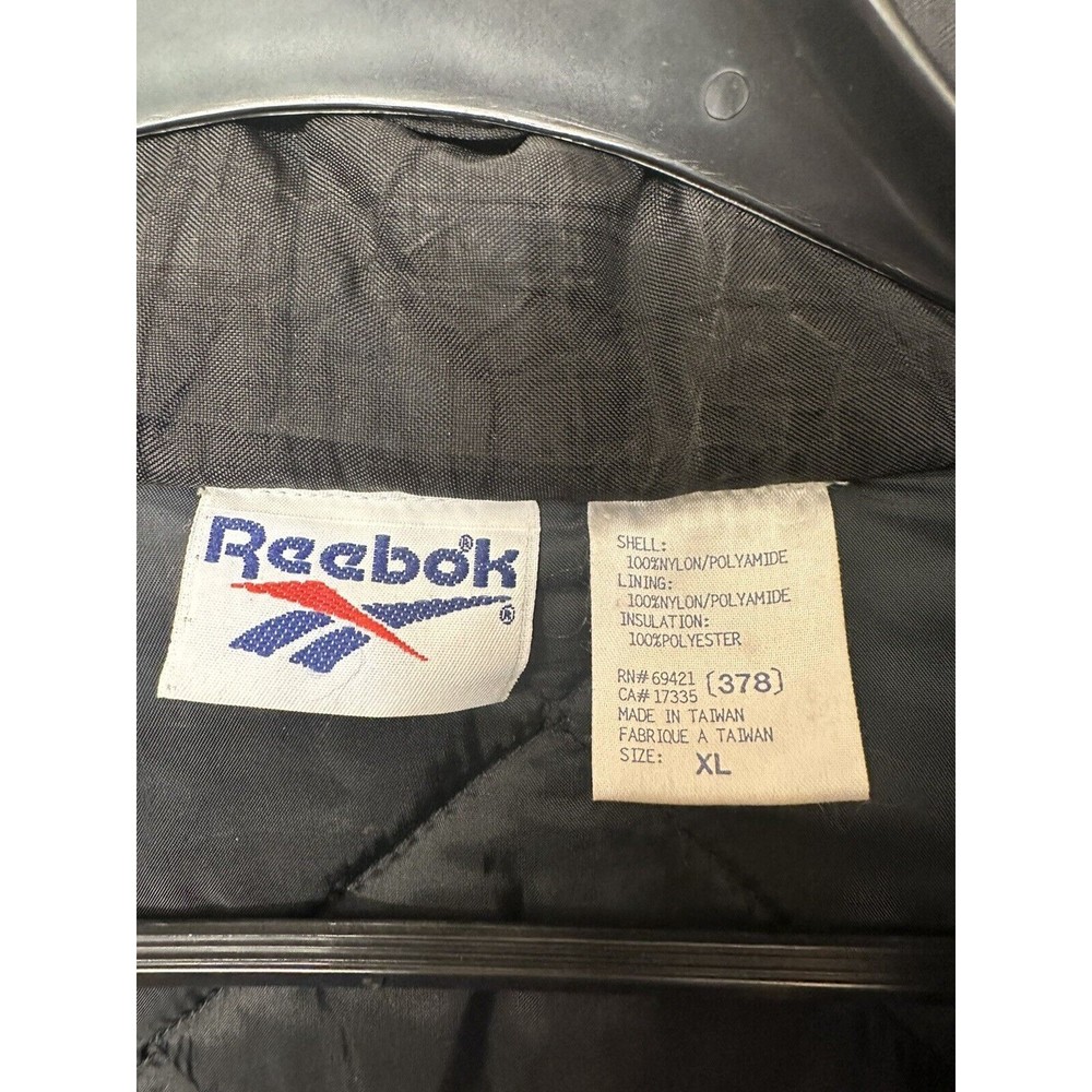 Vintage 90s Reebok Puffer Jacket Black/Gray Size XL - Picture 7 of 8